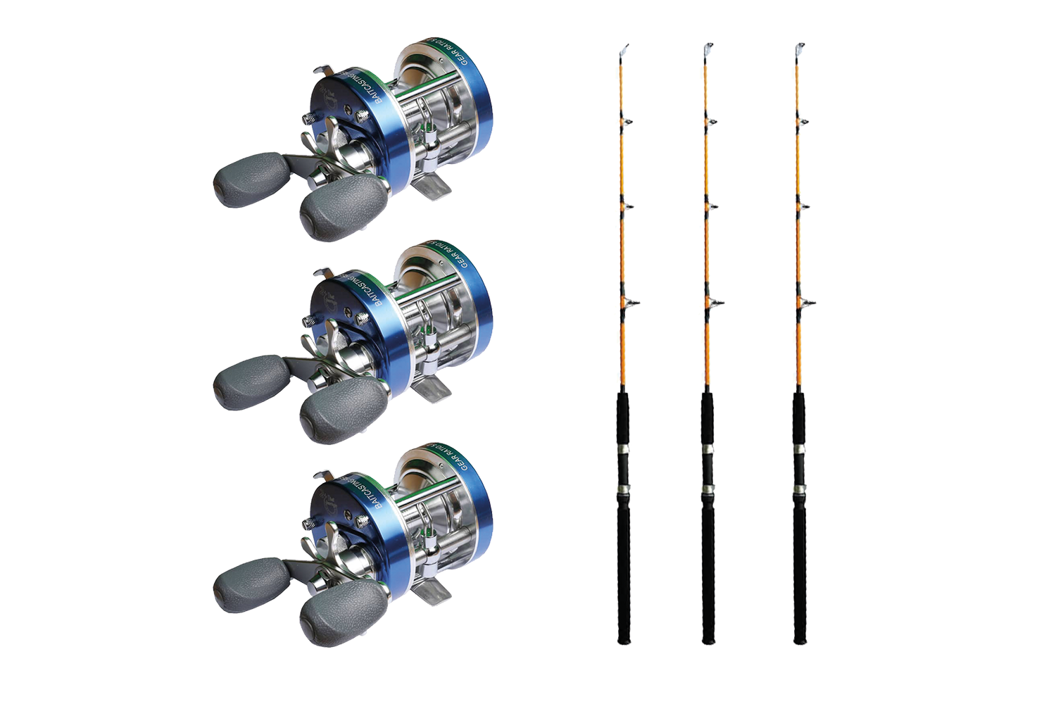 Wiggler Ice Fishing Rod Set 3-pack Red Strong/Right Hand.