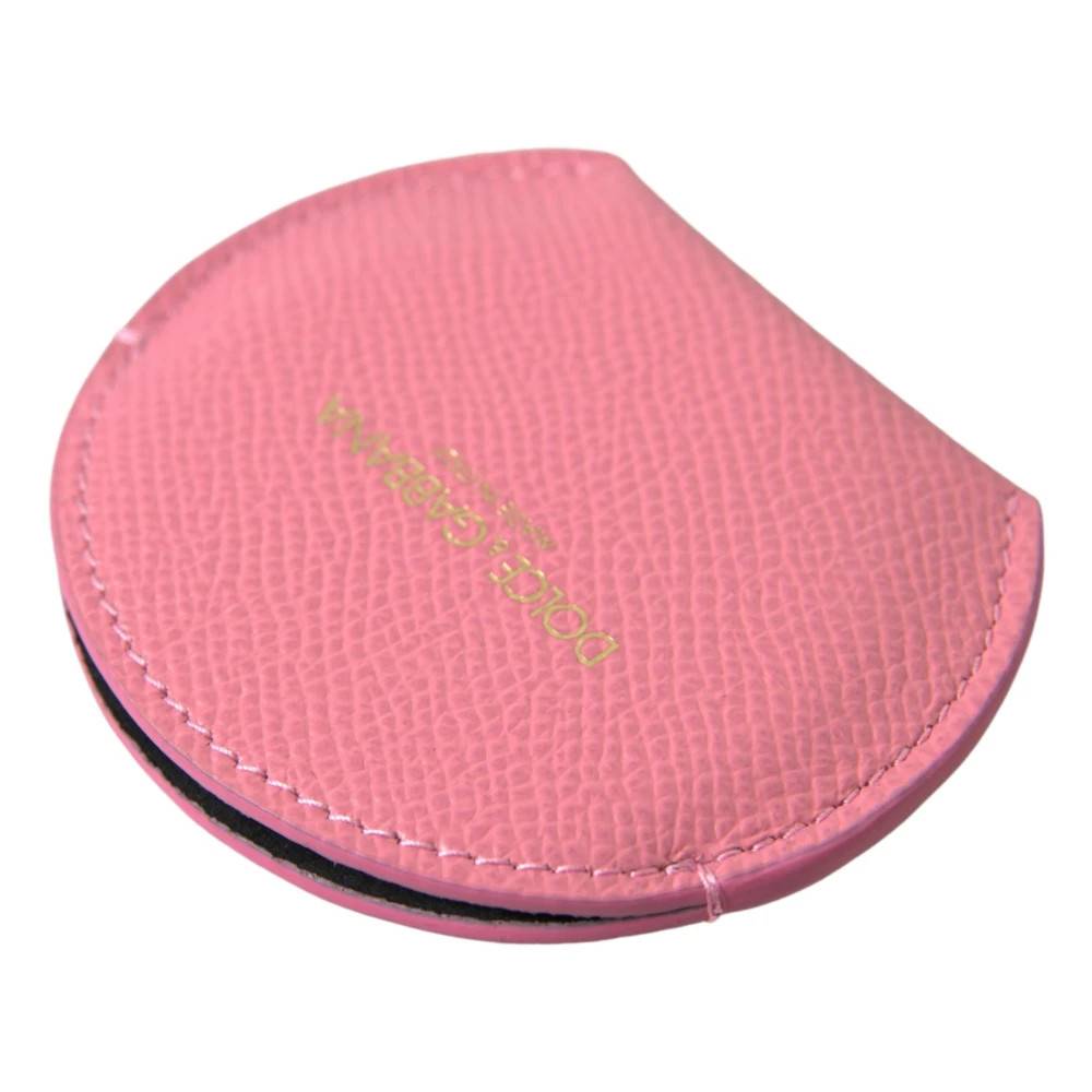 Dolce & Gabbana - Rund Handhållen Spegelhållare med Logotryck Accessoarer- unisex - ONE Size -