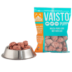 Vaisto® Puppy BARF Fuldfoder Okse Ren Laks Iceblue - 800 g.