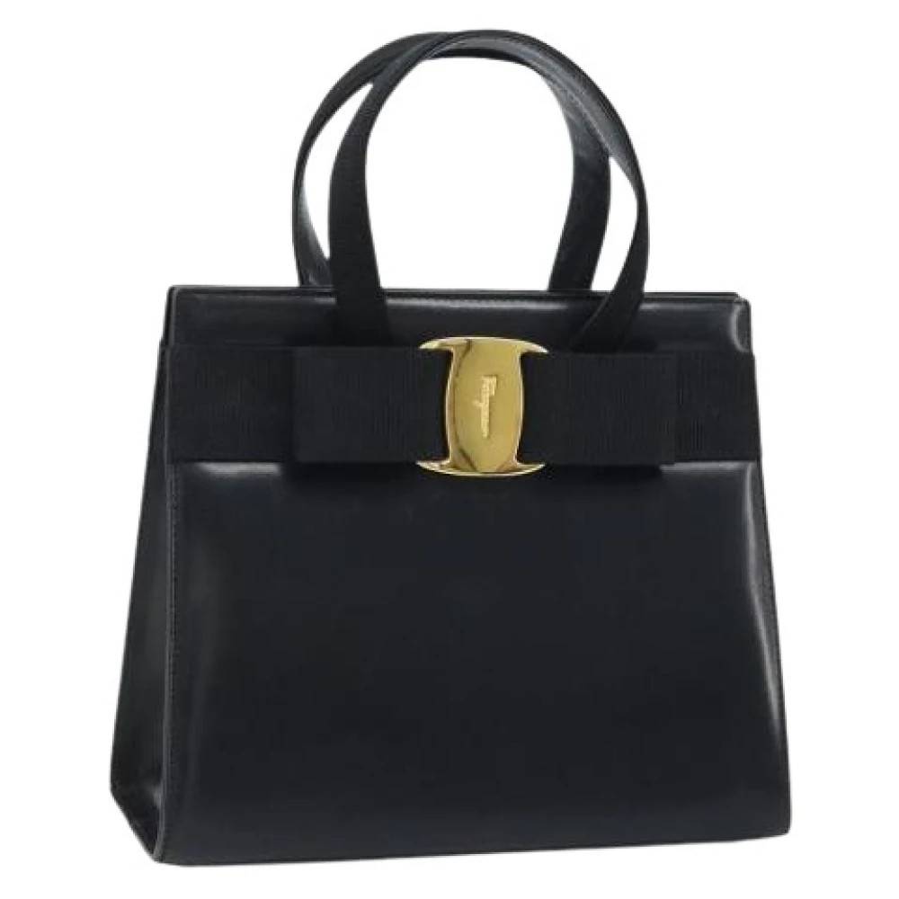 Salvatore Ferragamo Pre-owned Pre-owned Håndtaske - Vintage - Dame - Sort - ONE SIZE - Uld