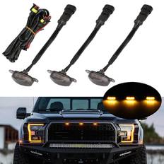 3x Raptor Style Røgfarvede Amber LED Forlygter Kit til Ford F150 Truck SUV
