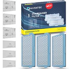 HAYATEC 3x HEPA Filter geeignet für Miele S8340, Miele C3 Filter, Miele HEPA Airclean 50 - kompatibel mit Compact C1 C2, Complete C2 C3, S8360, S4000, S5000, S6000, S8000 gegen Feinstaub und Gerüche