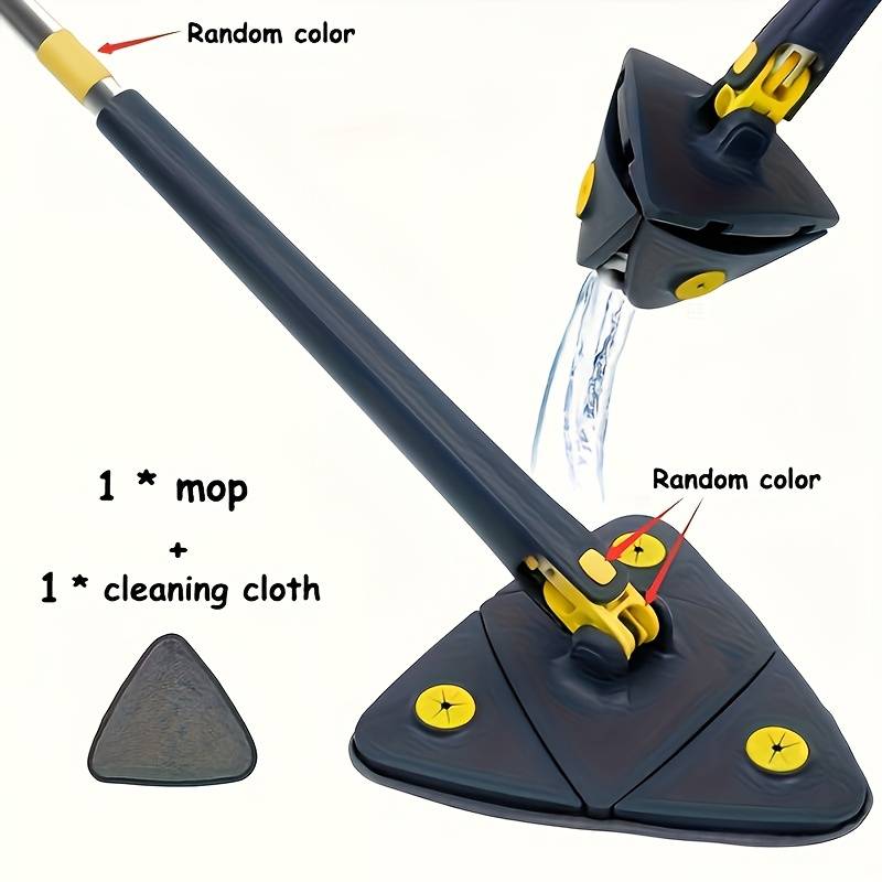 TEMU 2/6pcs/set 360 ° Rotating Triangular Household Mops! Wet And Dry With 1/5 Mop Cloths-easy To Clean Floors, Ceilings, Walls, And Glass-cleaning Supplies And Tools