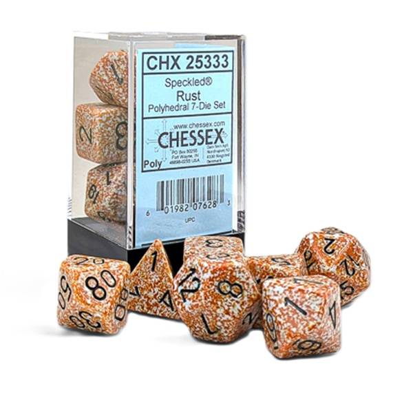 Dice - Terningesæt - 7 terninger - Speckled Polyhedral: Rust - Chessex Lab