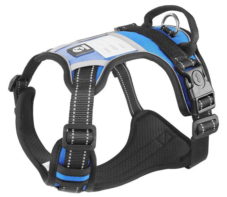 Reflective No-Pull Dog Vest Harness with Name Card - Blue / XL (XL)