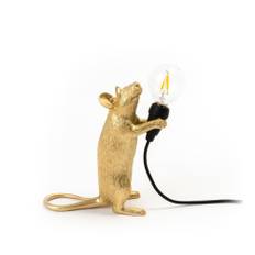 Seletti - Mouse Lamp Standing Gold - Bordslampor - Marcantonio Raimondi Malerba - Guld