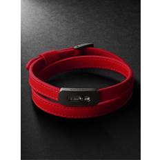 Messika - My Move Blackened Titanium, Diamond and Leather Bracelet - Men - Red - XL