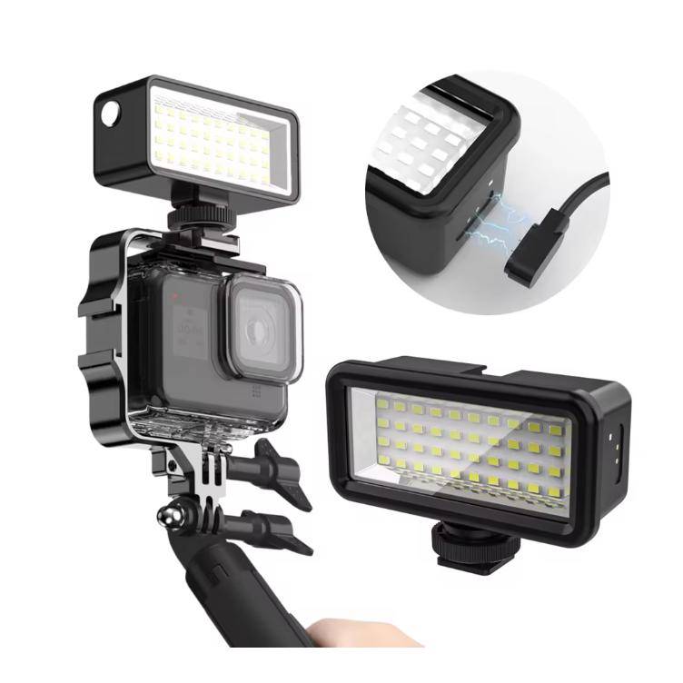 Vattenfyllnadsljus för dykning Vattentät 40M LED-lampa Blixtbelysning för Gopro Hero13 12 Dji Action 6 5 Pro 4 Kameratillbehör black