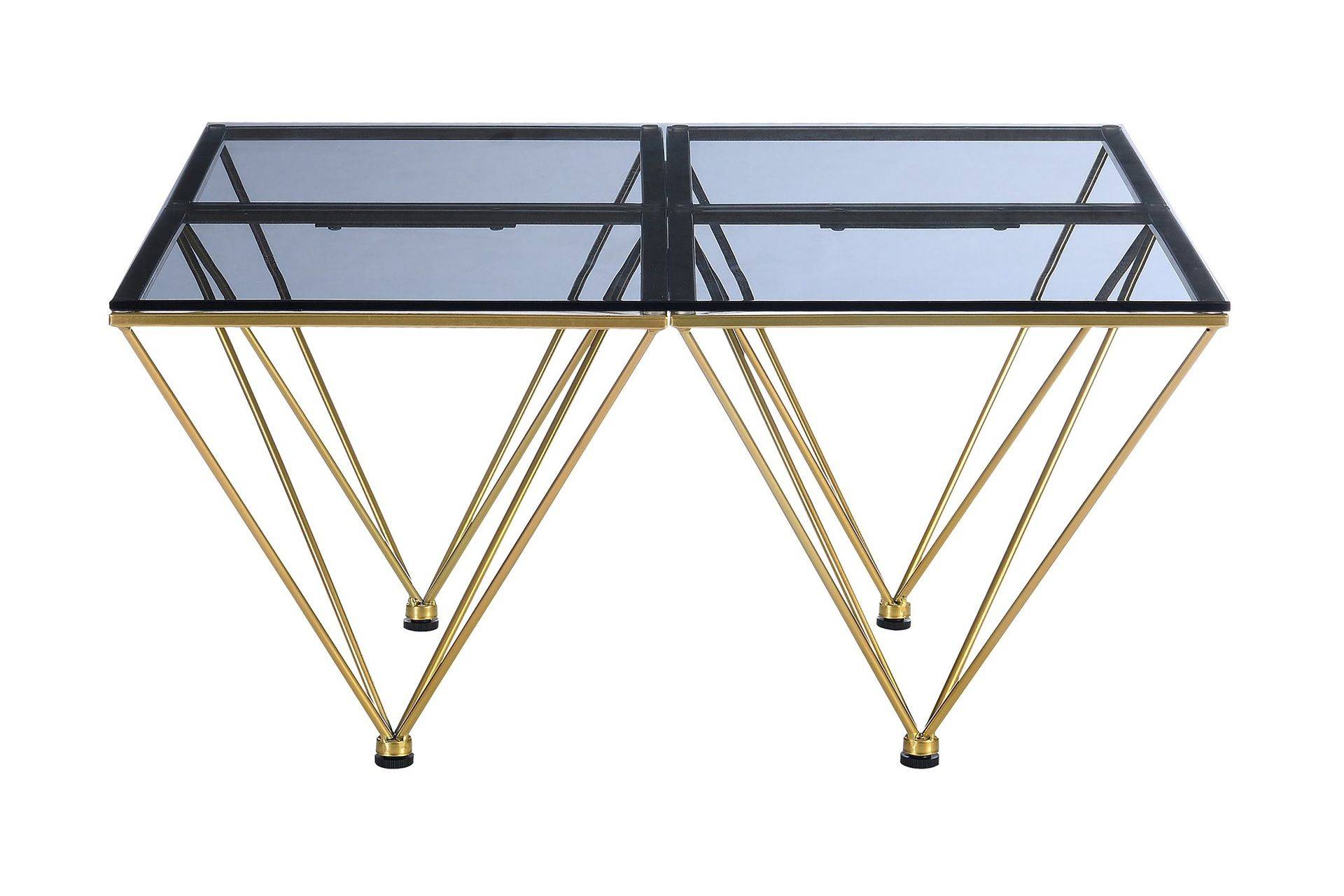 Crystal Soffbord 80 cm - Rökfärgat glas/Mässing Transparent Glas