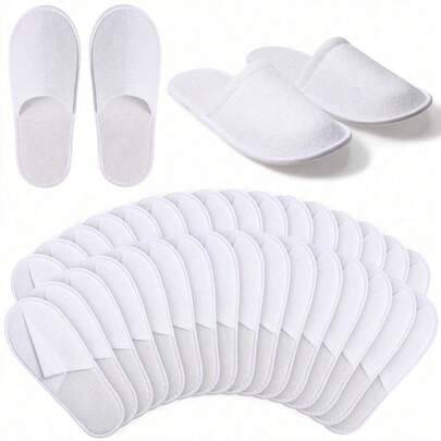 1/3/5/10/15 par vita tofflor, inomhustofflor, unisex tofflor för dam och herr, lämpliga för flygresor, gästrum, hotell, hotelltillbehör, städmaterial,