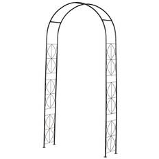 Metalrosenbue espalier til klatreplanter havebue med blonde metalstruktur buegang espalier til roser buer espalier rosestøtte til haven 114 x 30 x 230 cm sort