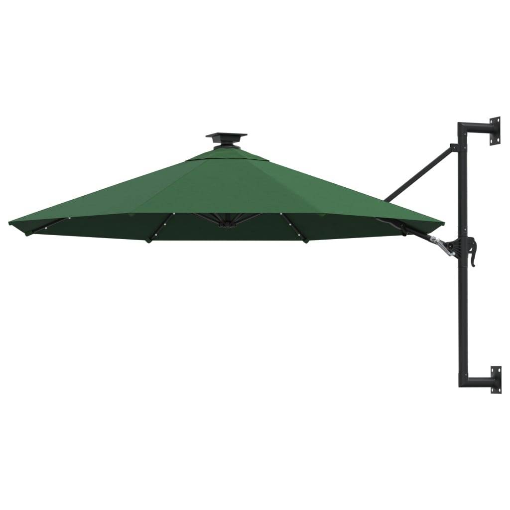 Væghængt Parasol M. LED-Lys 300 Cm - Grøn