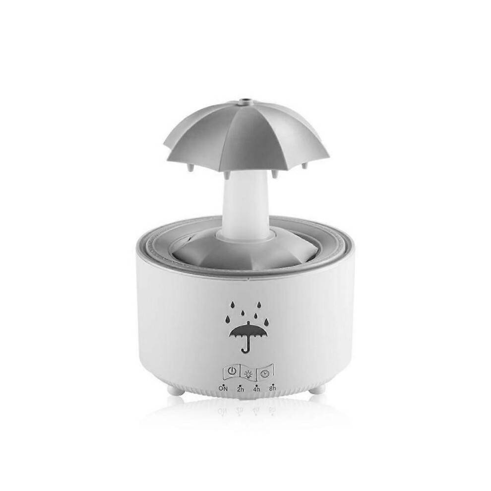 (US plug, white) Umbrella Humidifier, Umbrella Diffuser with Rain Effect