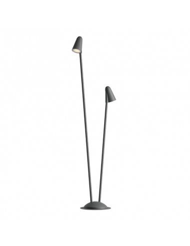 NIVALIS Bedlampe i aluminium H80 - 110 cm 13,8W COB LED - Mat mørkegrå