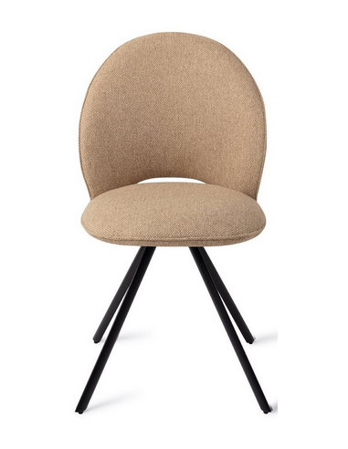 Spisebordsstol i metal og polyester H83 cm - Sort/Kamelbrun