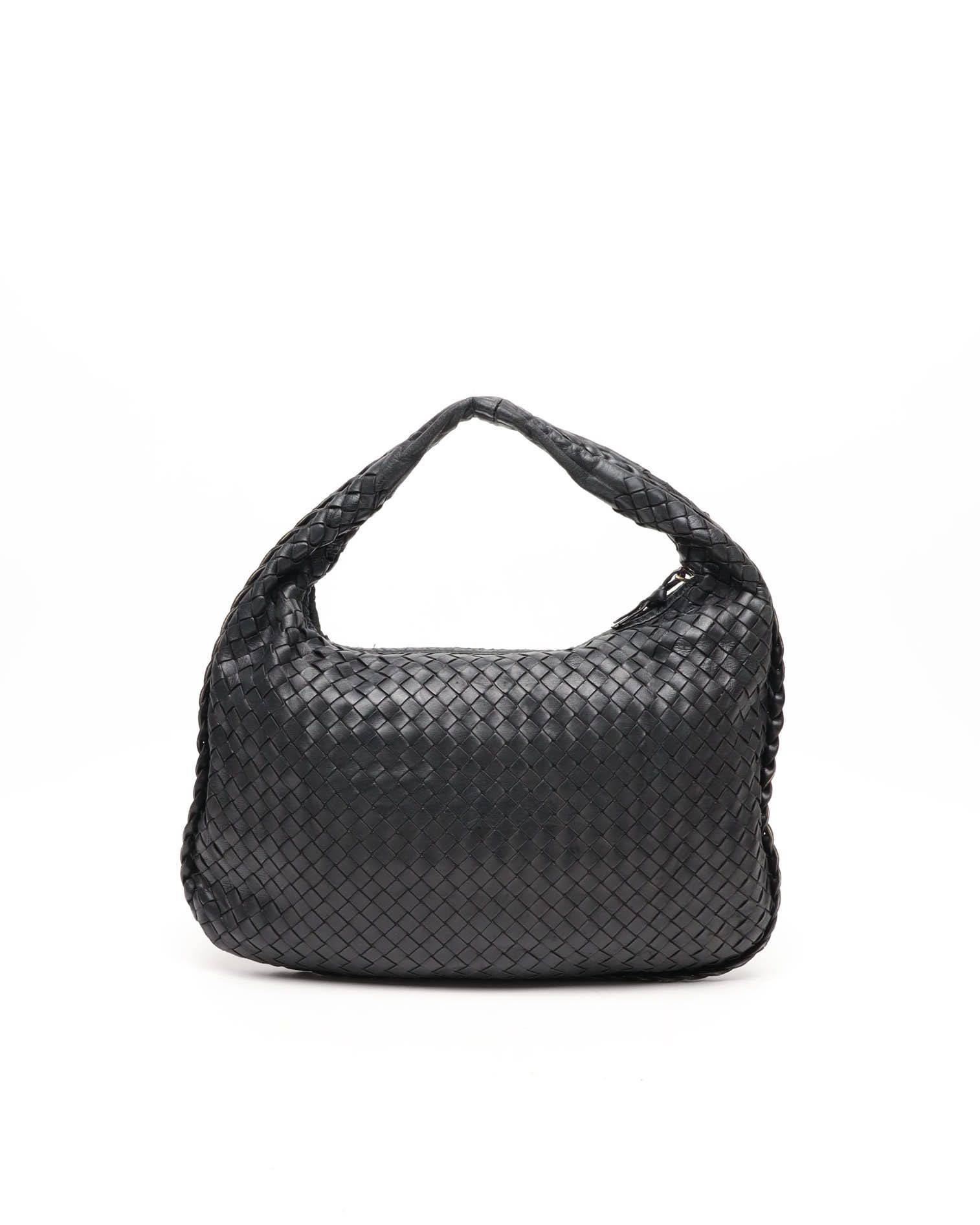 Bottega Veneta Medium Intrecciato Hobo Bag - Black - One Size