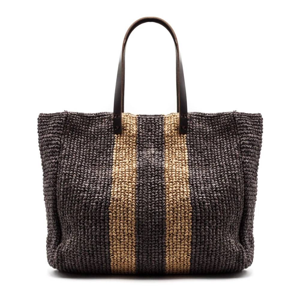 P.a.r.o.s.h. - Borsa Raffia C/Manici Pelle Väskor - Dam - ONE Size - Bomull