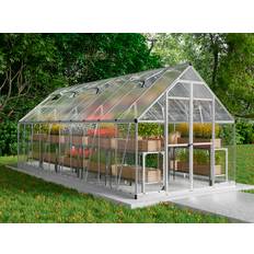 Växthus polykarbonat Balance 14,81m², Palram/Canopia, 2,44x6,07x2,29m, Silver