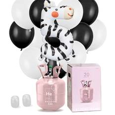 5-års fødselsdagsballoner med zebra-tema inkl. helium og snor