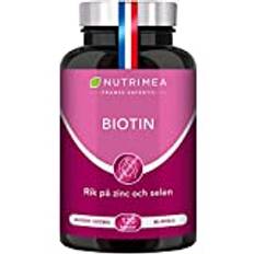 Biotin - Kosttillskott för hår- berikat med zink och selen - vitaminer för längre, starkare och tjockare hår och naglar - Fransk expertis