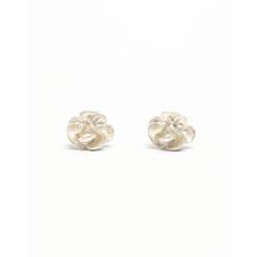 Chanel Camelia Earrings - Silver (1x1.3 cm)