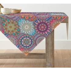 Artoid Mode Boho Vintage Geometrie Marokkanisch Mandala Tischdecke, Tischwäsche Küche Tisch Dekoration Drinnen Urlaub Party Dekor 85x85 cm