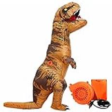 WeYingLe Uppblåsbar T-Rex-dräkt, halloween-dinosauriedräkt för barn för cosplayfest, uppblåsbar dinosauriekostym för barn och småbarn (dinosaurie-vuxen)