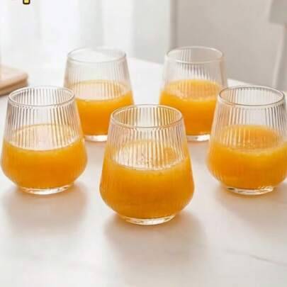 Set med 9/6/2 eleganta 14 oz vinglas – hållbara, återanvändbara och krossäkra, lämpliga för BBQ, picknick, barfest och inomhusmöten, med vertikala ril - Genomskinlig (6-pack vattendroppemuggar,2-pack vattendroppemugg,9-delars vattendroppsmugg)