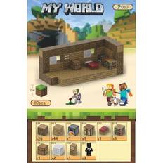 Minecraft Byggklossar med 80 Sexsidiga Magnetiska Leksaker (Trähus) Wooden hut