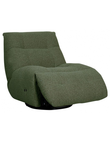 RELAX Lænestol elektrisk med fodskammel i bouclé H95 cm - Sort/Skovgrøn