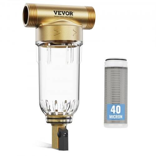VEVOR Spin Down-filter, 40 mikron sedimentfilter för hela huset, för brunnsvatten, 3/4" GF + 1" GM, 4 T/H hög flödeshastighet, för vattenfiltreringssystem för hela huset, sedimentfilter för brunnsvatten