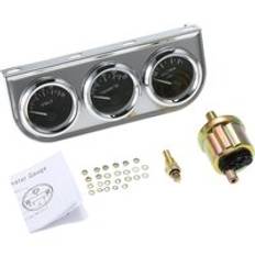 52mm trippelsats oljetryck fahrenheit vattentemperaturm&#xE4;tare voltmeter krom 3 in 1 gauge kit bil motorcykelm&#xE4;tare - Svart