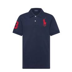 RALPH LAUREN KIDS Slim Fit Cotton Mesh Polo |Marinblå |163-174