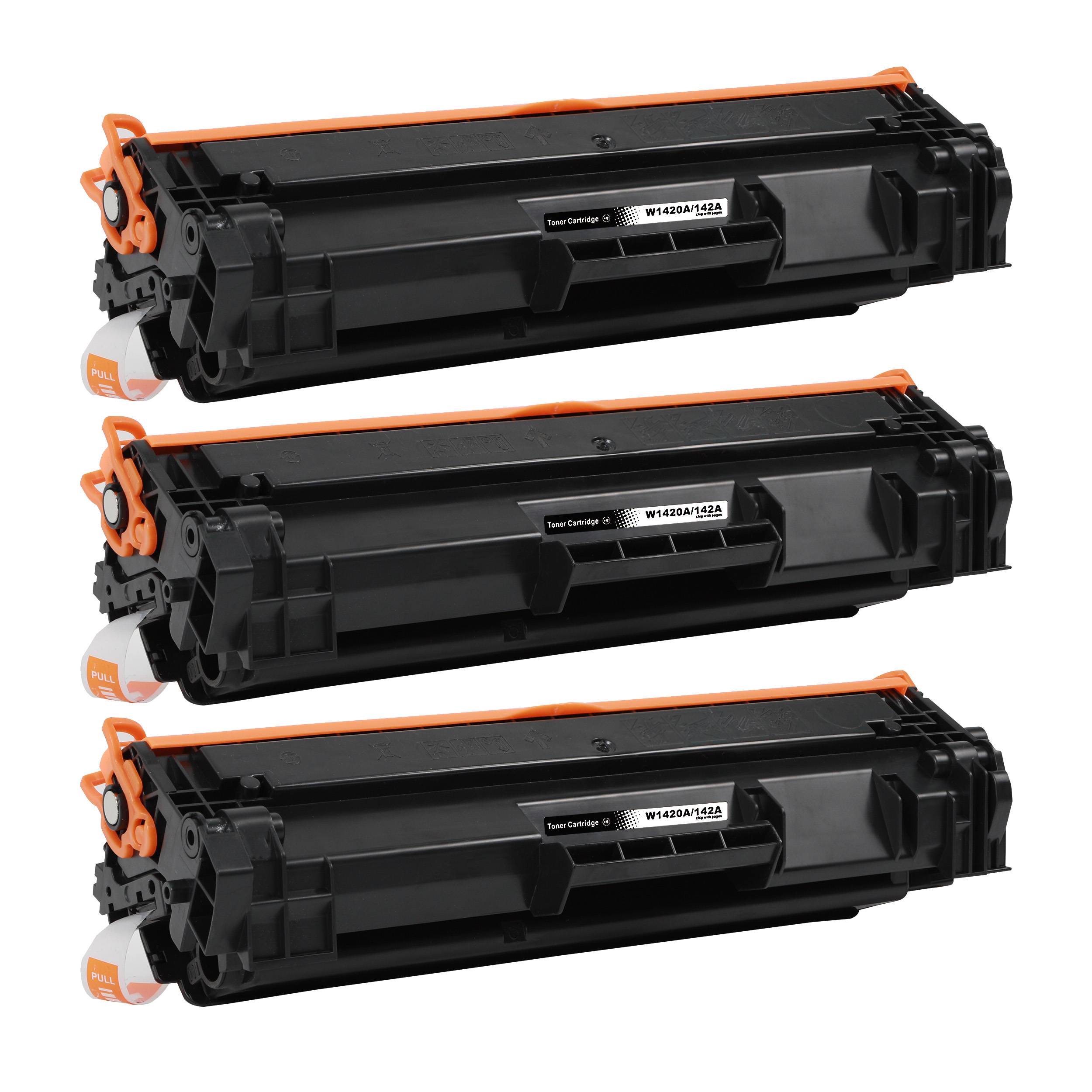 3-pack Kompatibel svart toner - ersätter HP 142A / W1420A - 950 sidor