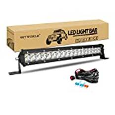 SKYWORLD LED arbetslampa, 15 tum 108W LED-ljusramp strålkastare med 12V ledningssele, 10800 LM offroad dimljus LED extraljus, arbete körning dimma lampor för lastbil bil ATV SUV