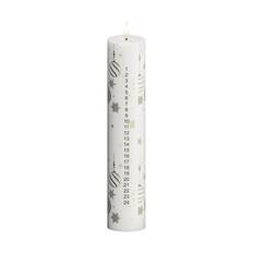 Deluxe Homeart LED Kalenderlys - Ø 5 x H 24,5 cm - Stearin - Hvid/guldfarvet