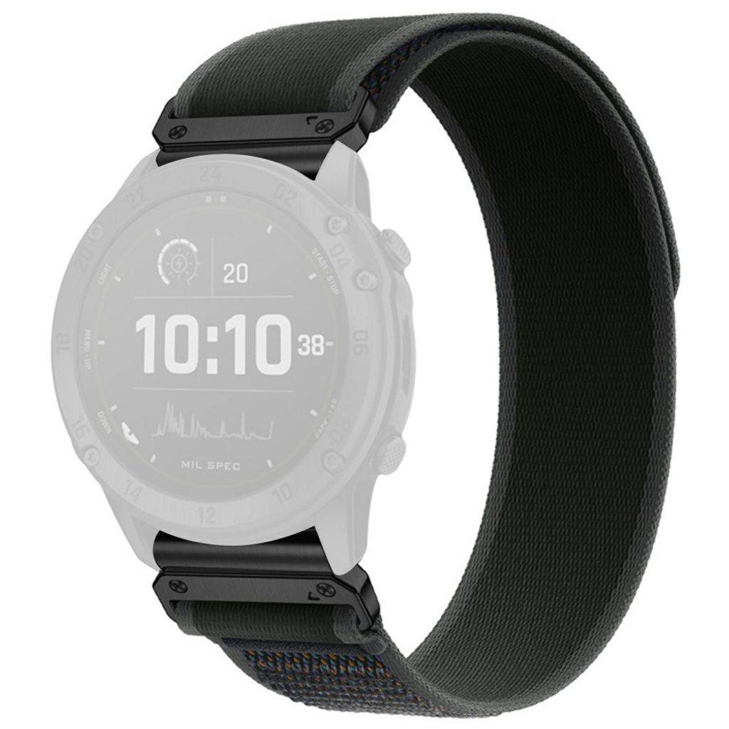 Garmin Fenix 8 Pro/Quatix 8/Tactix 8 47mm Nylon Elastisk Urrem - Sort