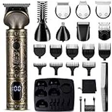 Surker Hårtrimmer Set Professionell Hårtrimmer Män Precision Trimmer Skäggtrimmer Shaver Män T-formad Trimmer Näsa Hårtrimmer Kroppshår Trimmer 7 i 1