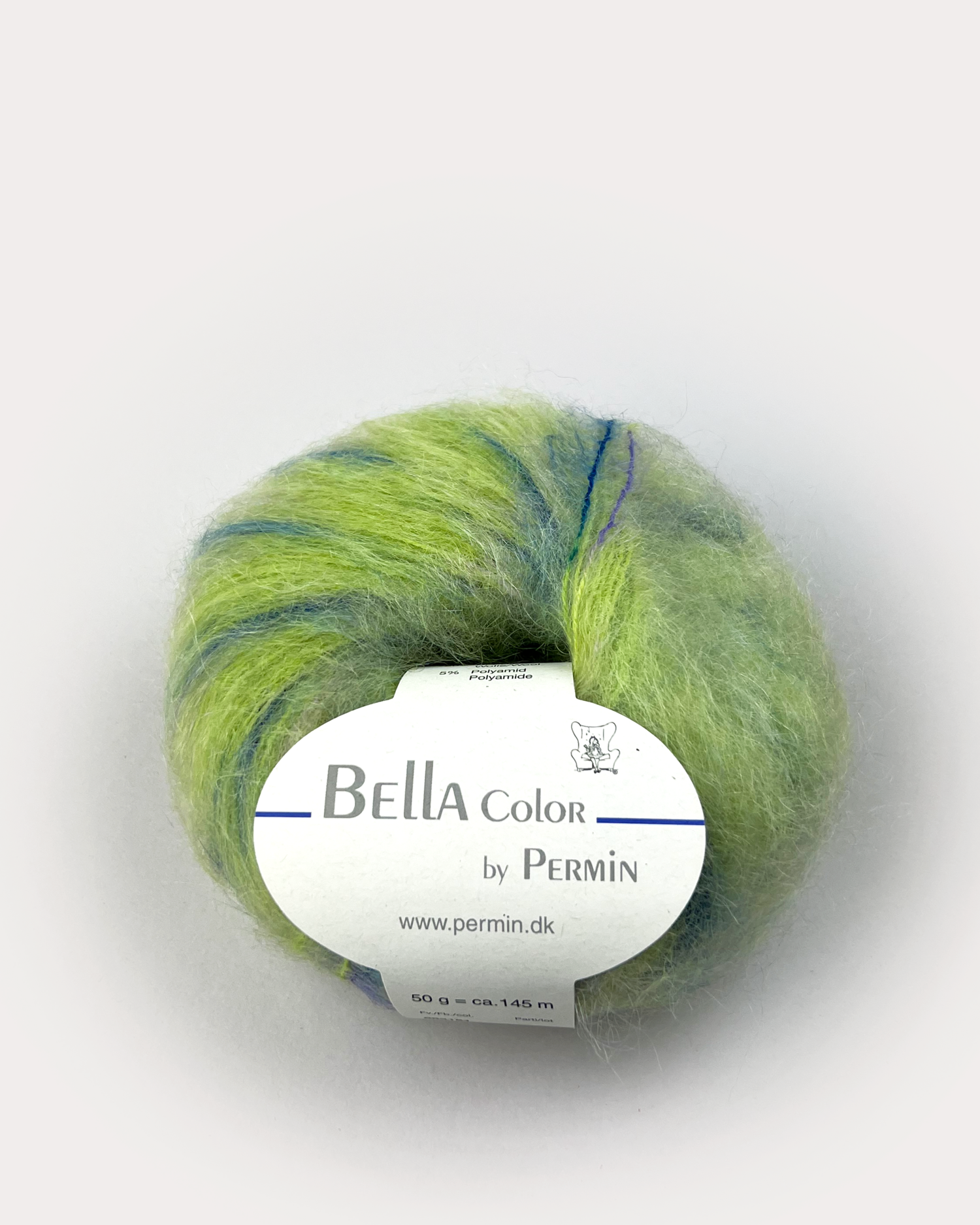 Bella Permin garn - Mohairgarn med ullgarn & polyamid - fv 883186 Color Lime