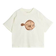 Mini Rodini GOTS Flundra T-shirt Offwhite 116/122 cm  Krämfärgad  116/122 cm  Unisex
