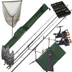 Complete NGT Carp Set with rods, freespool reels, rod pod, bite alarms and end-tackle!