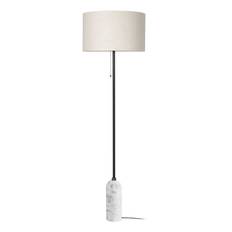 Gravity Floor Lamp - White Marble/Canvas Shade