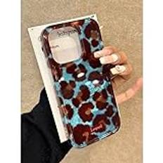 Yhsvie Leopard mobiltelefonfodral för iPhone 16 pro max fodral glitter silikon TPU stötdämpande fodral iPhone 16 pro max stötsäkert reptåligt skydd höst söt glittrande för iPhone 16 pro max