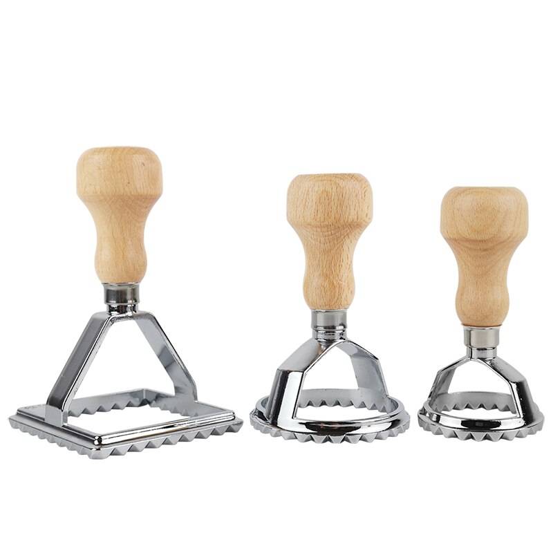Ravioli maker ravioli stämpel set of 4 bitar rund & fyrkantig form pasta verktyg verktyg ravioli cutter - Mf -124
