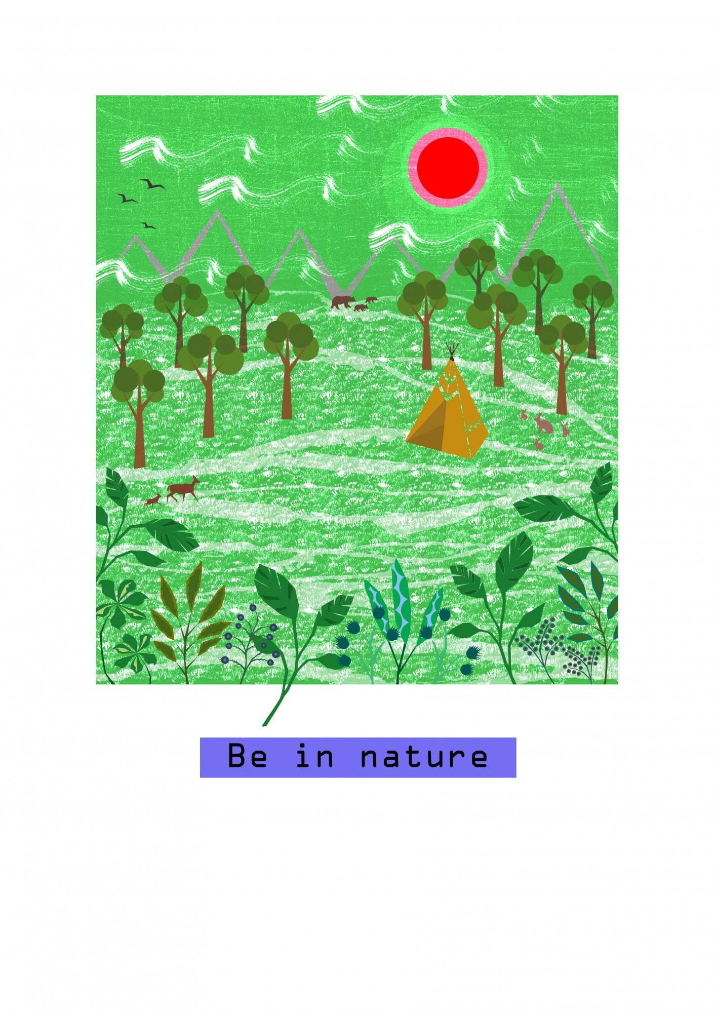 Be in nature Poster och Canvastavla - Poster / 70x100 cm