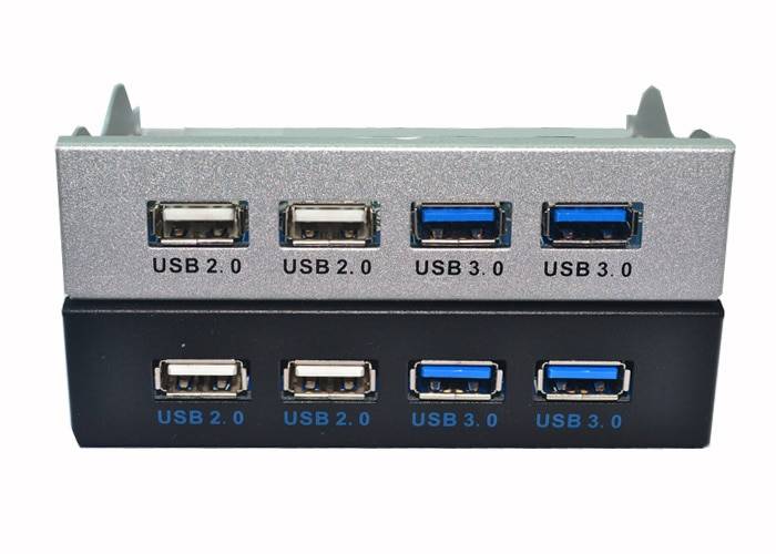 Intern USB 3.0 Hub 4-portars Frontpanel - Svart
