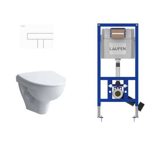 Laufen Pro N vägghängt toalettpaket, vit/vit.