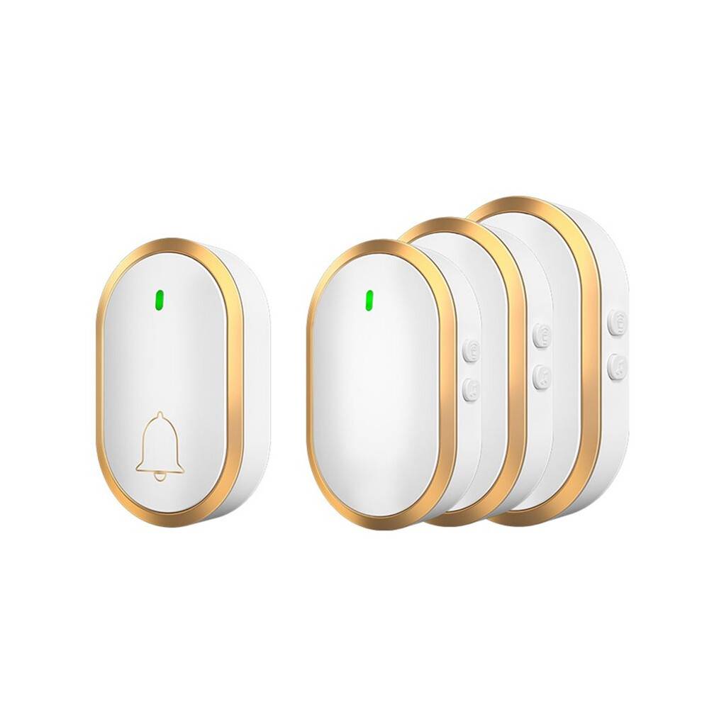 1 Button 3 Receiver Wireless Waterproof Doorbell Range Intelligent DoorBell Chime for Home Door Bell Camera EU Plug