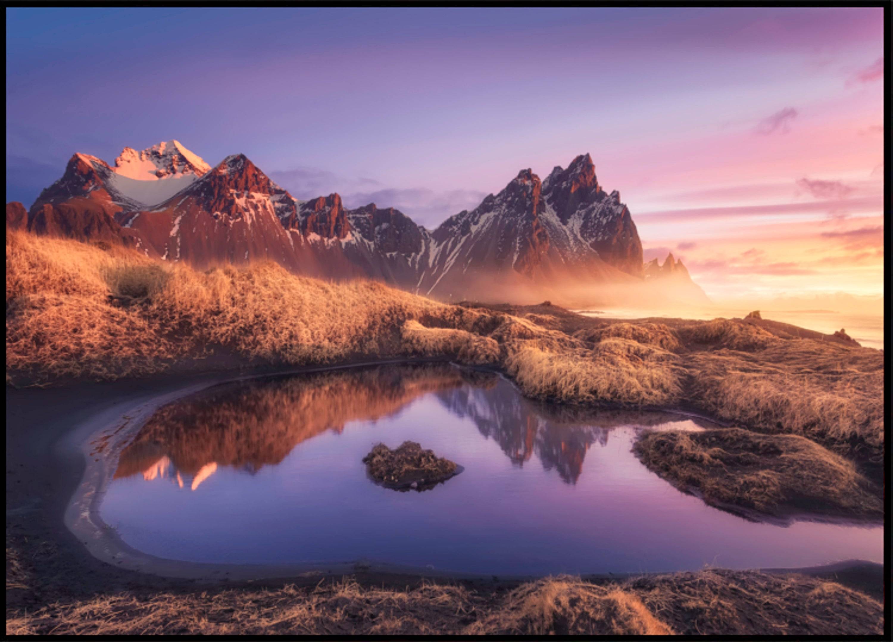 Reflected Mountain Sunset (70x100) - Plakater > Fotografiska Posters, Natur Posters, BD