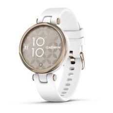 Garmin Lily® - Lille og stilful smartwatch, Cream guld ur kasse og hvid silikone rem - Model.: 010-02384-10